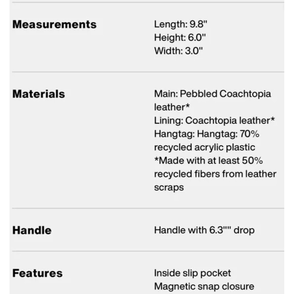 COACH Ergo Bag in Coachtopia Leather Cloud White CK112 - Picture 9 of 16
